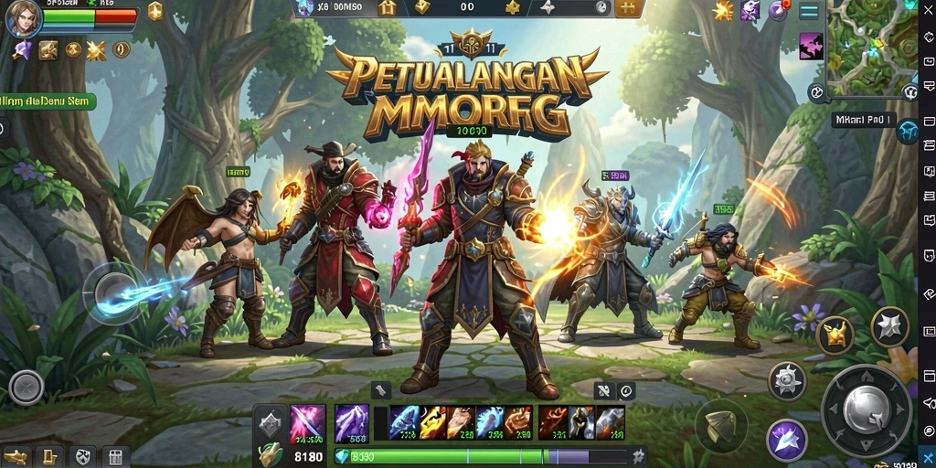 Tampilan gameplay seru dalam dunia MMORPG yang menantang.