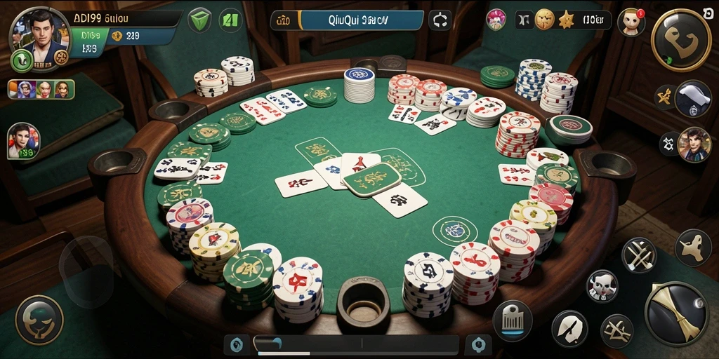 Tampilan gameplay QiuQiu yang seru dan interaktif.