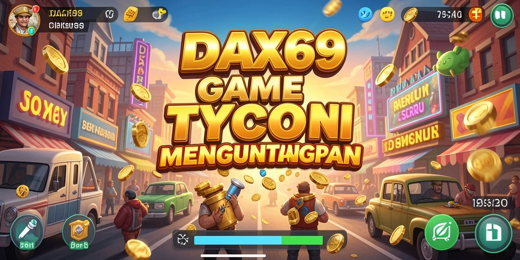 Tampilan gameplay seru dari DAX69 saat membangun kerajaan bisnis.
