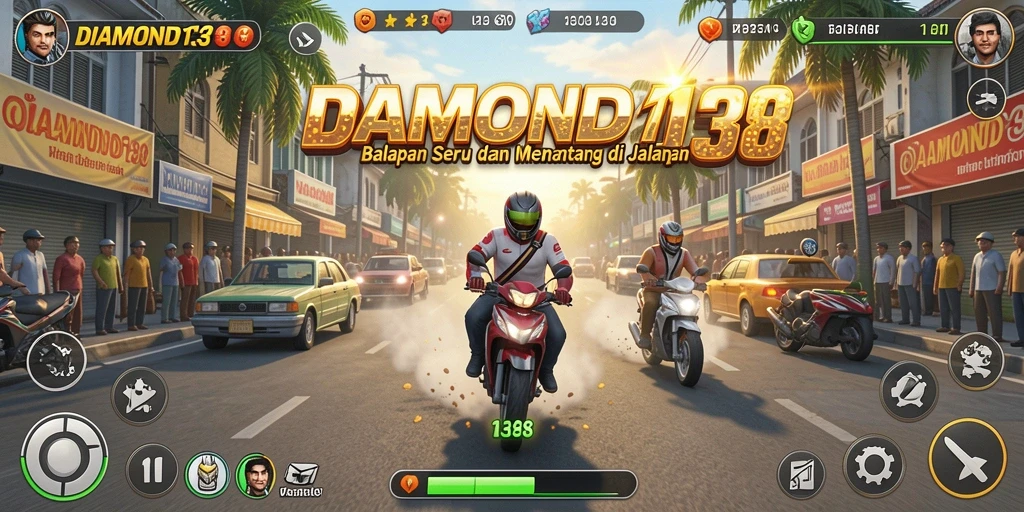 Gameplay balapan seru dalam DIAMOND138 dengan trek menantang.
