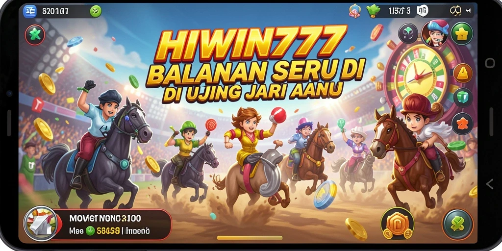 Tampilan gameplay utama HIWIN777 dengan balapan seru dan kendaraan yang keren.