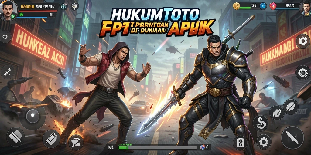 Screenshot menunjukkan aksi intens di permainan HUKUMTOTO.