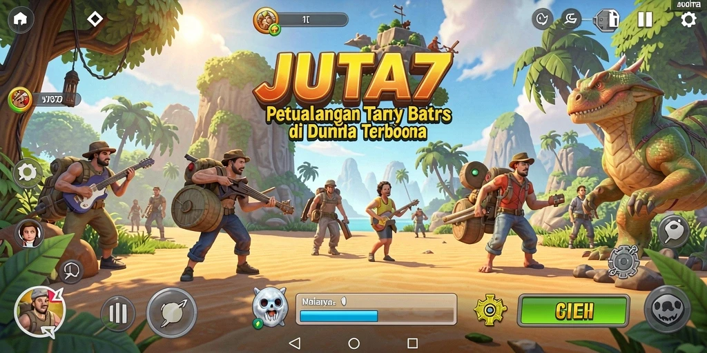 Tampilan gameplay yang mendebarkan dan penuh petualangan di JUTA7.