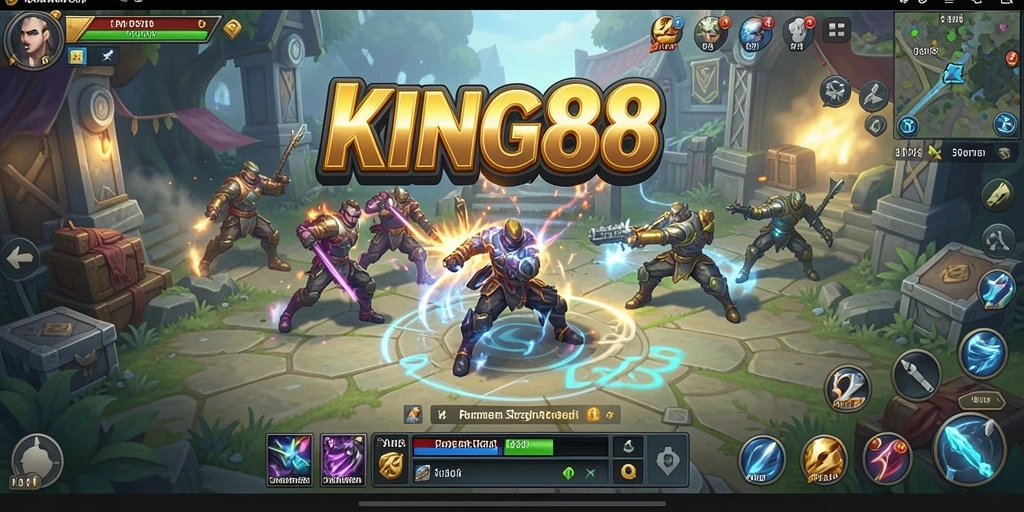 Screenshot KING88 menunjukkan pertempuran taktis yang mendebarkan.