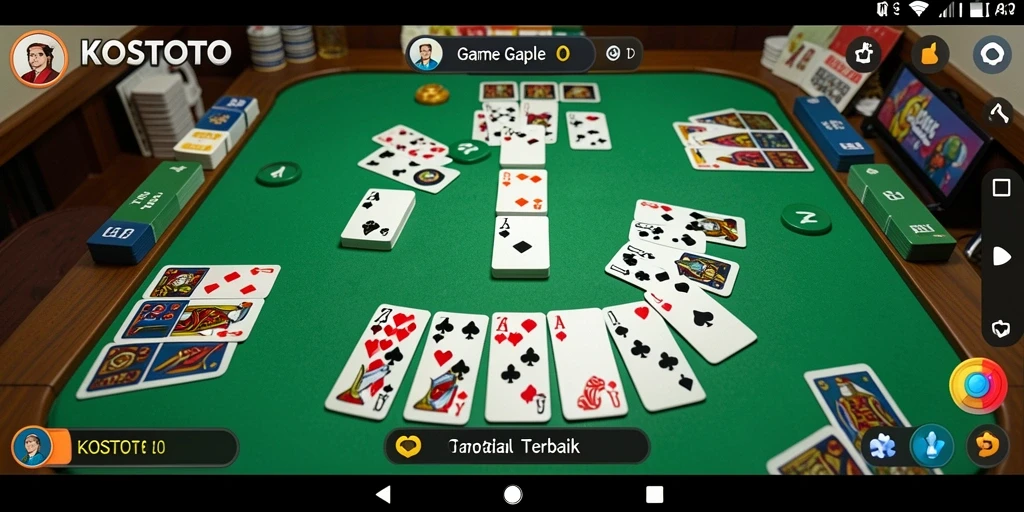 Screenshot gameplay KOSTOTO menampilkan suasana seru bermain Gaple.