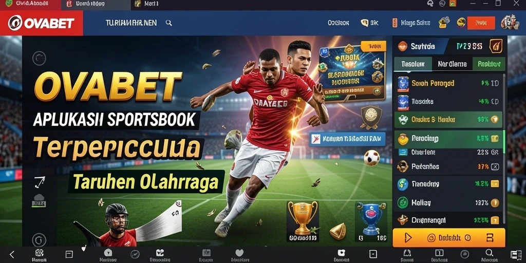 Tampilan aplikasi OVABET dengan fitur taruhan olahraga yang menarik.