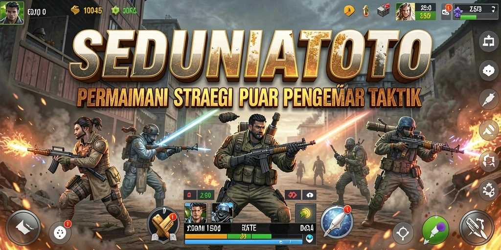 Tangkapan layar utama menunjukkan aksi strategis mendebarkan dalam SEDUNIATOTO.