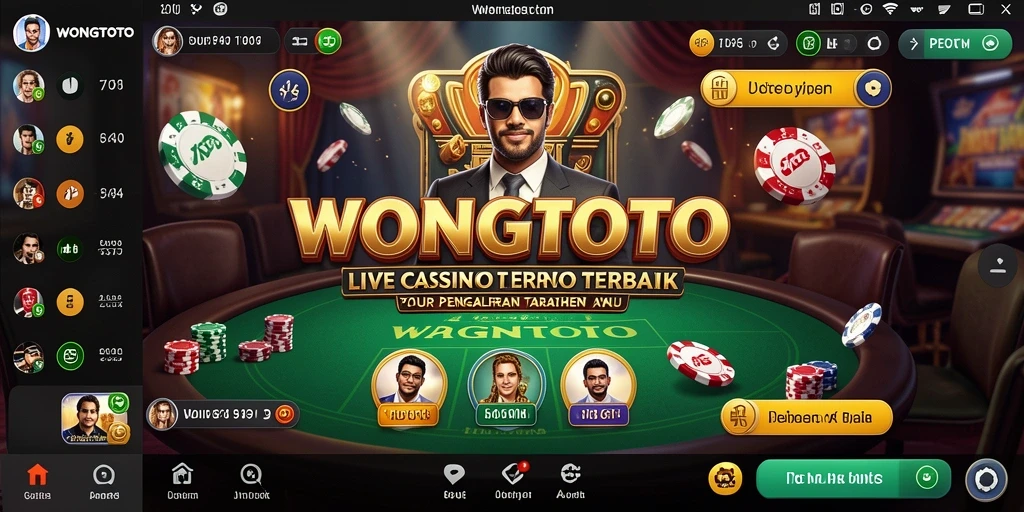 Screenshot dari gameplay menarik di WONGTOTO dengan dealer dan permainan langsung.